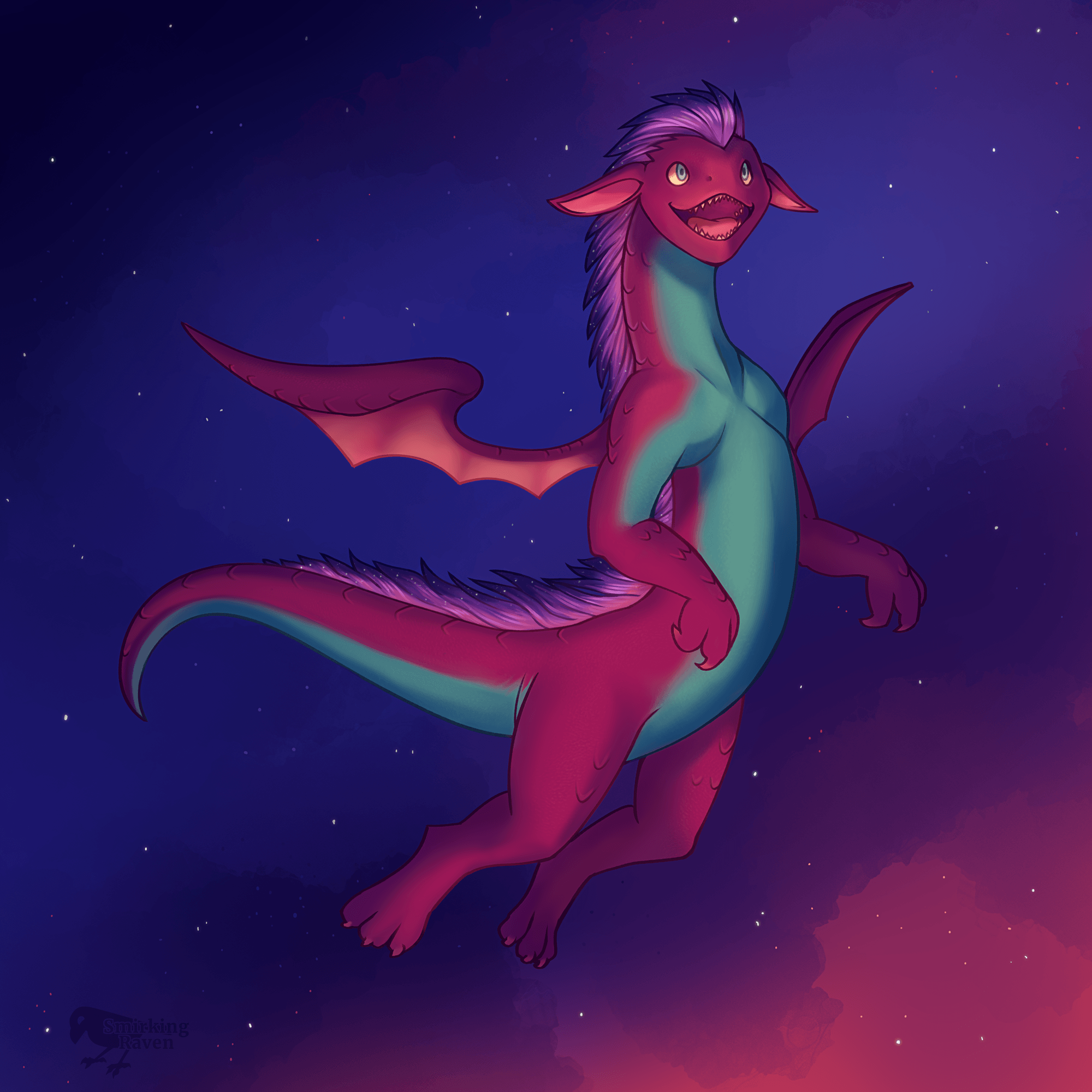 Happy Space Dragon by Smirking Raven