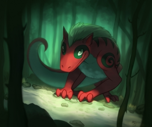 Dragon in a forest Character Design Challenge by Smirking Raven