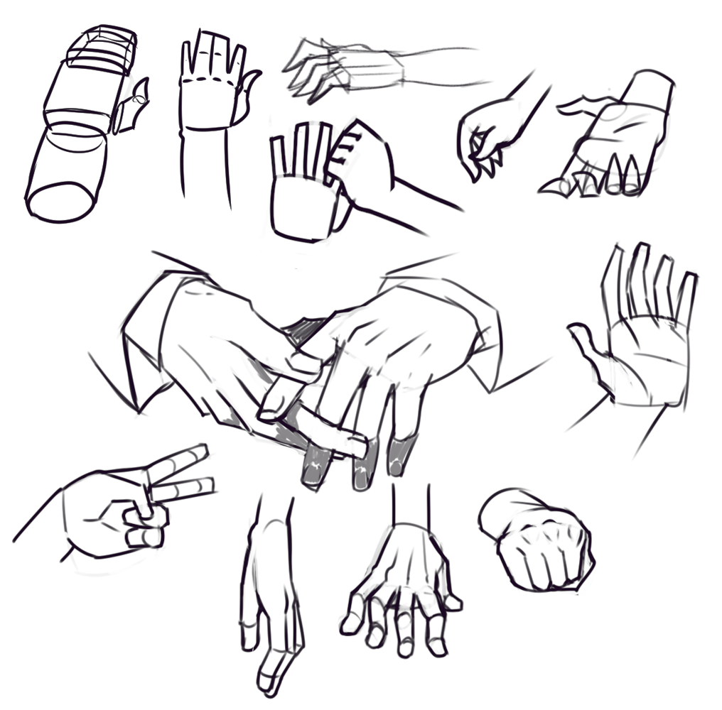 Drawing drill #3 : Faces, gesture, birds, hips, hands - Smirking Raven
