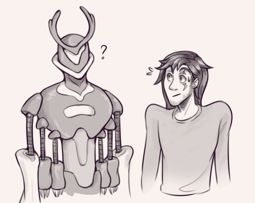 Robot & human - Character interaction - Drawing Drill Challenge by Smirking Raven