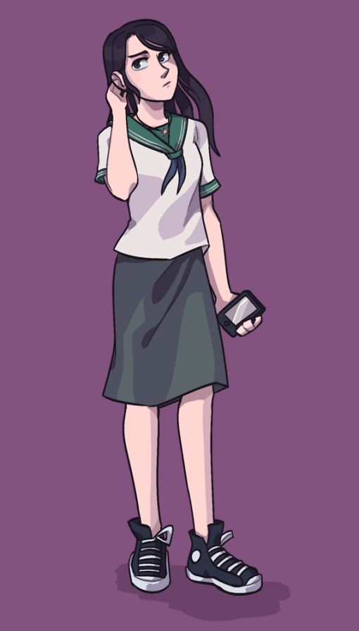 Mia, school girl uniform drawing - By Smirking Raven