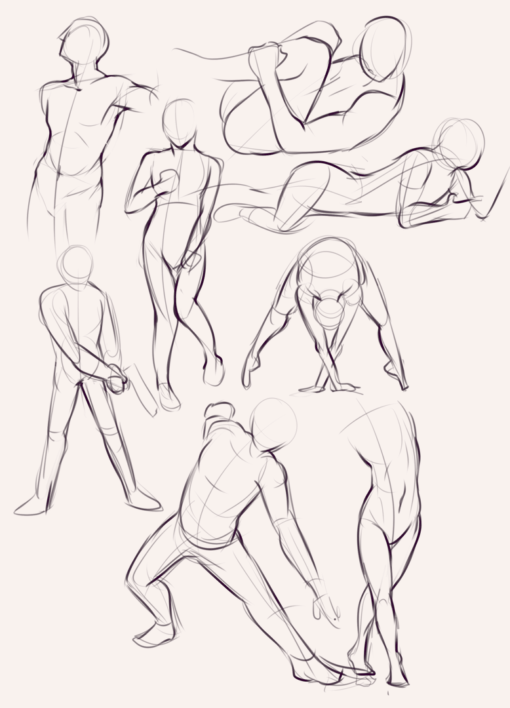 Drawing drill #60: <br/>Quick poses and chest anatomy by Smirking Raven