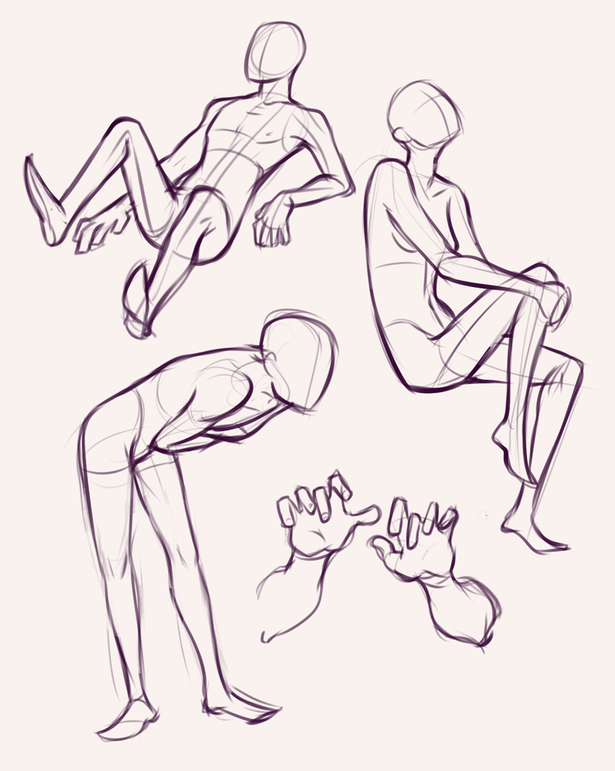 The themes this week were anatomy constructions, faces, and poses. 
