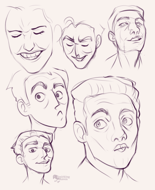 Face expressions, poses, character design : <br/>Drawing drill #85 by Smirking Raven